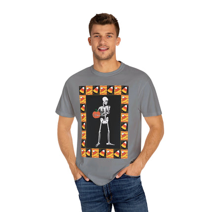 Candy Corn Skeleton Unisex Garment-Dyed T-shirt