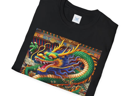 Tibetan Dragon Over Kabuki Duel Unisex Softstyle T-Shirt