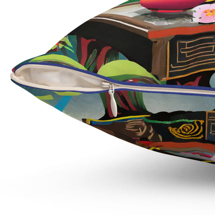 Cyberpunk Rooster Spun Polyester Square Pillow