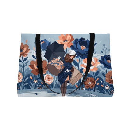 ☂️🌺 The Lady Of The Traveling Garden Weekender Tote Bag – Art Deco Floral Adventure