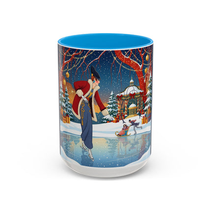 ⛸️🎄 The Christmas Skating Pavilion Colorful Mug – Art Deco Holiday Fantasy