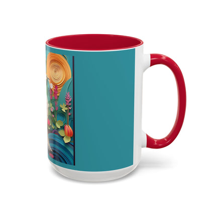 Elegant Egret Oasis Colorful Mugs (11oz, 15oz)