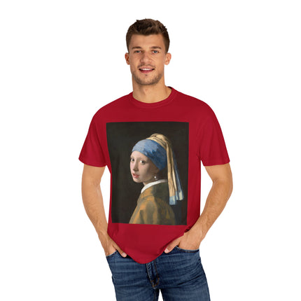 Girl with a Pearl Earring by Johannes Vermeer Unisex Garment-Dyed T-shirt