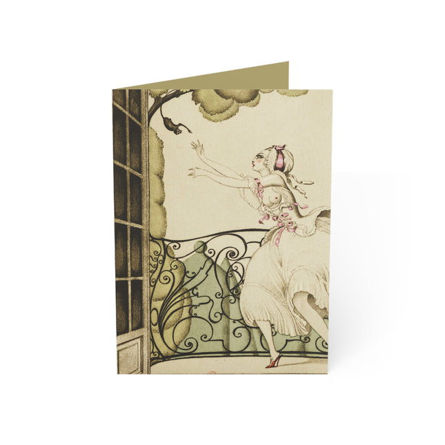 Sur talons rouges (On Red Heels) pl 02 by Gerda Wegener Greeting Cards (1, 10, 30, and 50pcs)