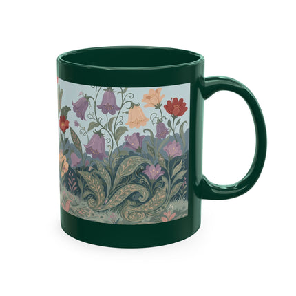 🐈🥾 The Lady & Puss In Boots In The Flower Garden Ceramic Mug – Art Deco Storybook Whimsy