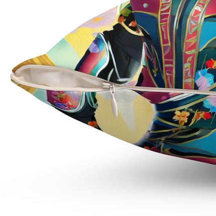 Cyberpunk Chic Spun Polyester Square Pillow