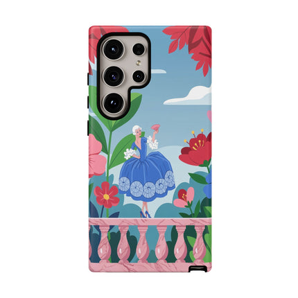 🌺🪭 The Lady Of The Grand Flower Terrace Phone Case – Art Deco Garden Elegance