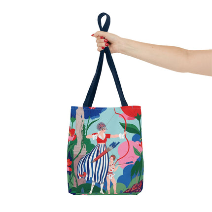 🏹🌺 The Lady Of The Enchanted Garden Archery Tote Bag – Art Deco Floral Adventure