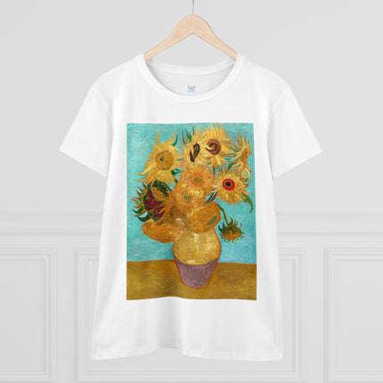 Vase with Twelve Sunflowers by Vincent van Gogh Women's Midweight Cotton Tee