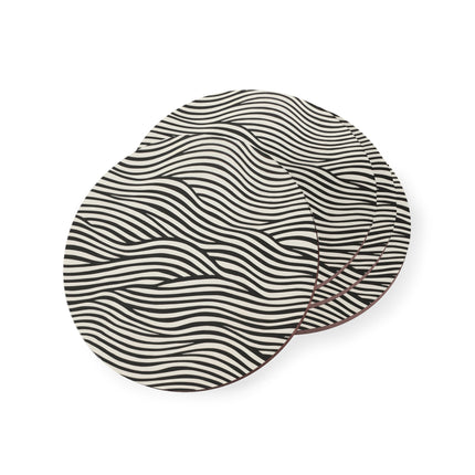 Wave Pattern on White Coasters