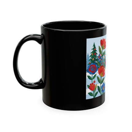 🌹🎄 The Lady Of The Holiday Roses Ceramic Mug – Art Deco Christmas Elegance