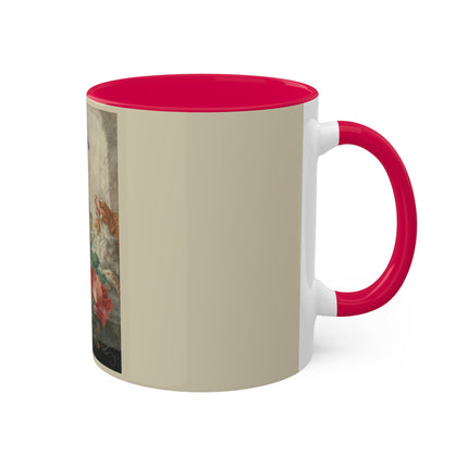 A Basket with Flowers by Herman Henstenburgh Colorful Mugs, 11oz
