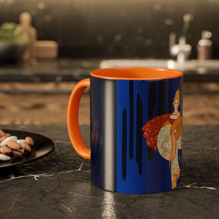 Celestial Melody Colorful Mug (11oz, 15oz) – Musical Grace, Starlit Beauty & Art Deco Elegance