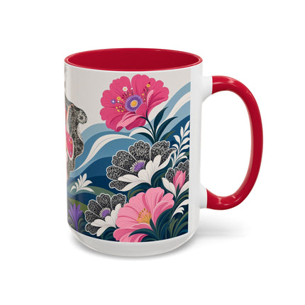 🌸🎀 The Pink Lace Garden Promenade Colorful Mug – Art Deco Fashion Elegance