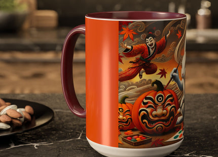 Halloween Rabbit’s Kabuki Jack-o’-Lanterns Colorful Mugs (11oz, 15oz)