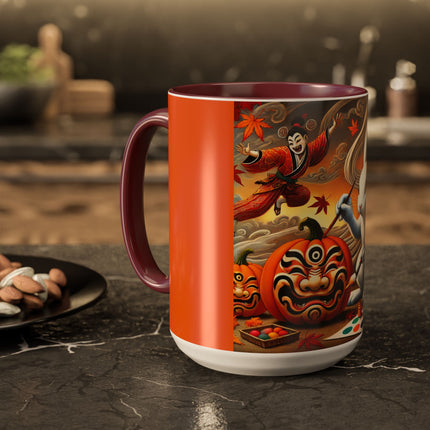 Halloween Rabbit’s Kabuki Jack-o’-Lanterns Colorful Mugs (11oz, 15oz)