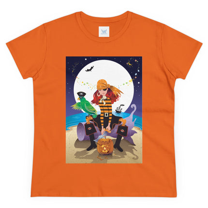 Moonlit Pirate Halloween Women's Midweight Cotton Tee