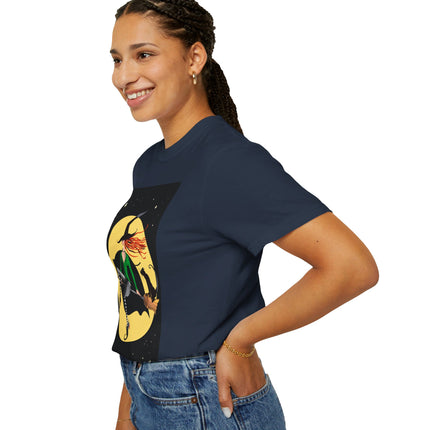 A Witch’s Moonlit Flight Unisex Garment-Dyed T-shirt