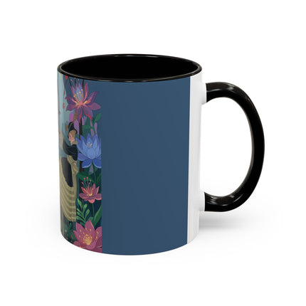 The Ladies And The Enchanted Macaw Colorful Mugs – Art Deco Botanical Elegance