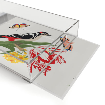 Woodpecker & Tulip Acrylic Serving Tray