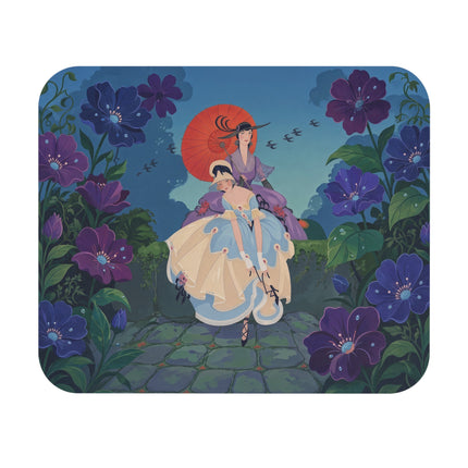☂️💜 The Ladies Of The Twilight Garden Mouse Pad – Art Deco Floral Elegance