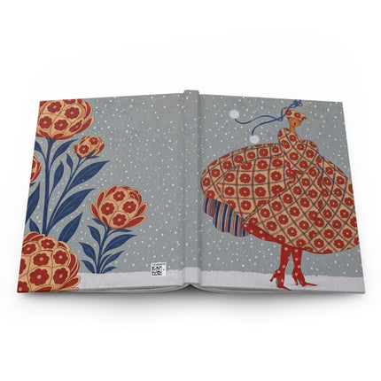 ❄️🌺 The Lady Of The Snowflake Flower Garden Hardcover Journal – Art Deco Winter Fashion Whimsy