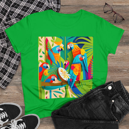 Colorful Macaws Women's Midweight Cotton Tee