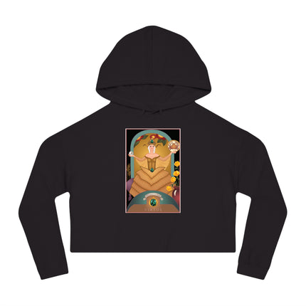 June & Pearl, Alexandrite (from the Gem Series) by Sofia Chiostri Women’s Cropped Hooded Sweatshirt