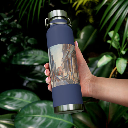 Gondola Moorings on the Grand Canal by John Singer Sargent Copper Vacuum Insulated Bottle, 22oz