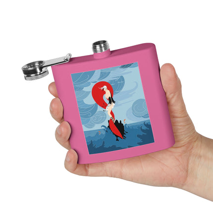 Siren of the Waves Stainless Steel Flask – Dramatic Sea Power & Bold Elegance