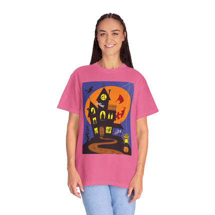 Halloween Night at the Haunted House Unisex Garment-Dyed T-shirt
