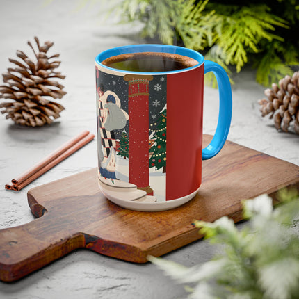 ❄️✨ The Winter Couture Promenade Colorful Mug – Art Deco Holiday Elegance