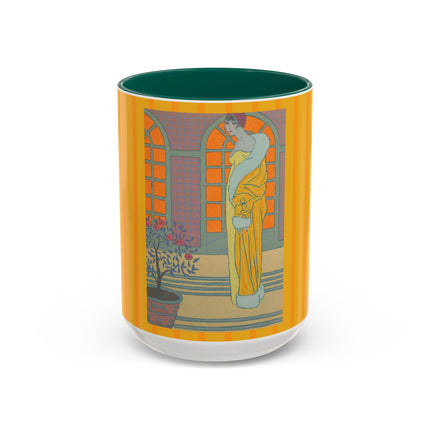 Sur Les Marches Du Jardin by Georges LePape Colorful Mugs (11oz, 15oz)