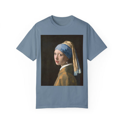 Girl with a Pearl Earring by Johannes Vermeer Unisex Garment-Dyed T-shirt
