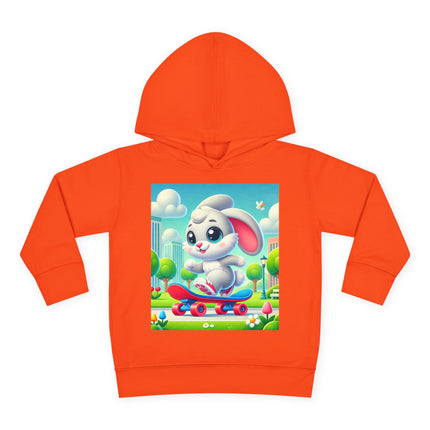 Skateboard Bunny Adventure Toddler Pullover Fleece Hoodie