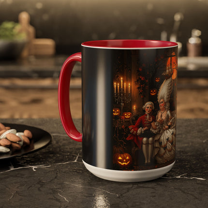 🌙🎃 The Moonlit Pumpkin Parlor Colorful Mug – Elegant Halloween Charm