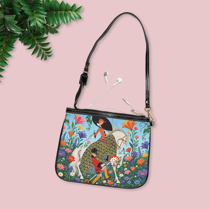 🐎🌸 The Enchanted Garden Riders Small Shoulder Bag – Art Deco Equestrian Whimsy