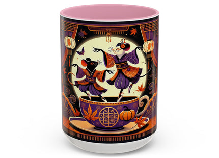 Theatrical Halloween Mice on Teacup Colorful Mugs (11oz, 15oz)