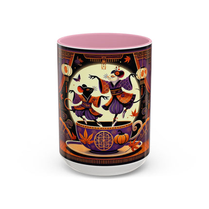 Theatrical Halloween Mice on Teacup Colorful Mugs (11oz, 15oz)