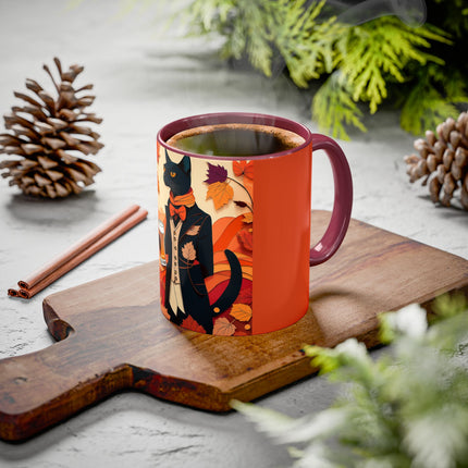 Siamese Cat at an Autumn Harvest Fair Colorful Mugs (11oz, 15oz)