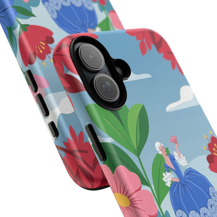 🌺🪭 The Lady Of The Grand Flower Terrace Phone Case – Art Deco Garden Elegance