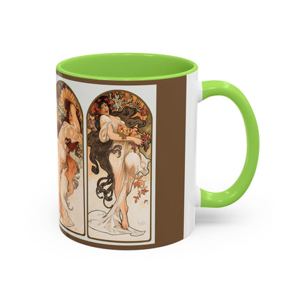 The Seasons by Alphonse Maria Mucha Colorful Mugs (11oz, 15oz)