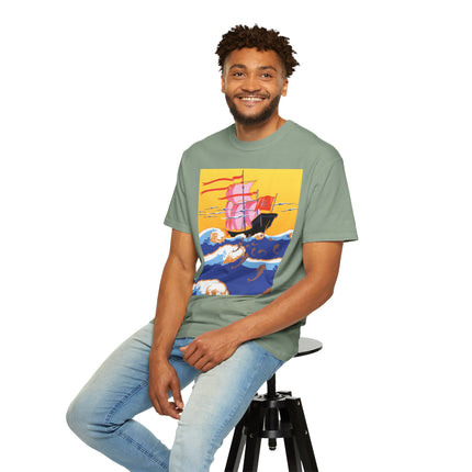 Golden Seas and Whimsical Dreams Unisex Garment-Dyed T-shirt