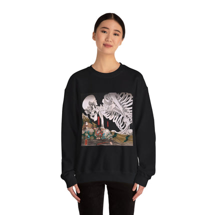 Mitsukuni Defying the Skeleton Spectre by Utagawa Kuniyoshi Heavy Blend™ Crewneck Sweatshirt