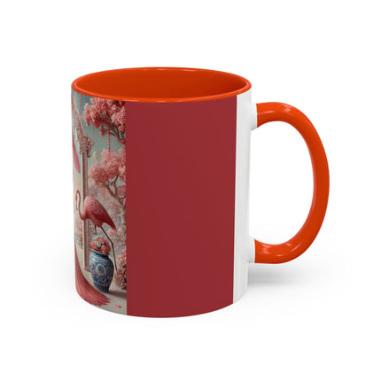 Petals, Porcelain, and Flamingos Colorful Mugs (11oz, 15oz)