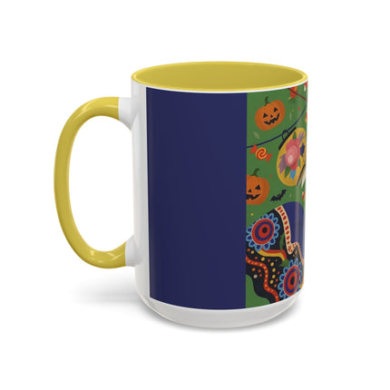 🏮🎃 The Lady Of Halloween Lanterns Colorful Mug – Colorful Art Deco Halloween Charm