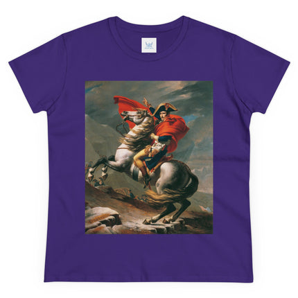 Napoleon Crossing the Alps by Jacques-Louis David Women's Midweight Cotton Tee