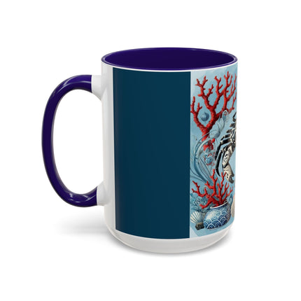 Spotted Crab & Pagoda Colorful Mug – Mystical Ocean & Asian Harmony