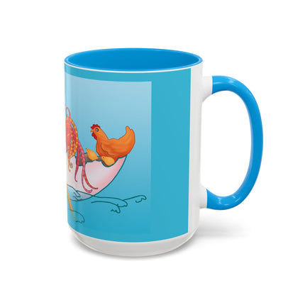 A Rooster's Seafaring Adventure Colorful Mugs, 11oz