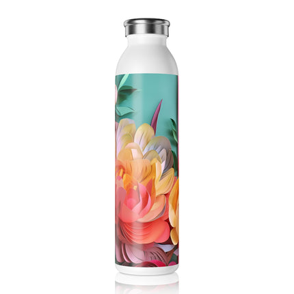 Peonies in Full Bloom Slim Water Bottle
